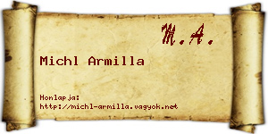 Michl Armilla névjegykártya